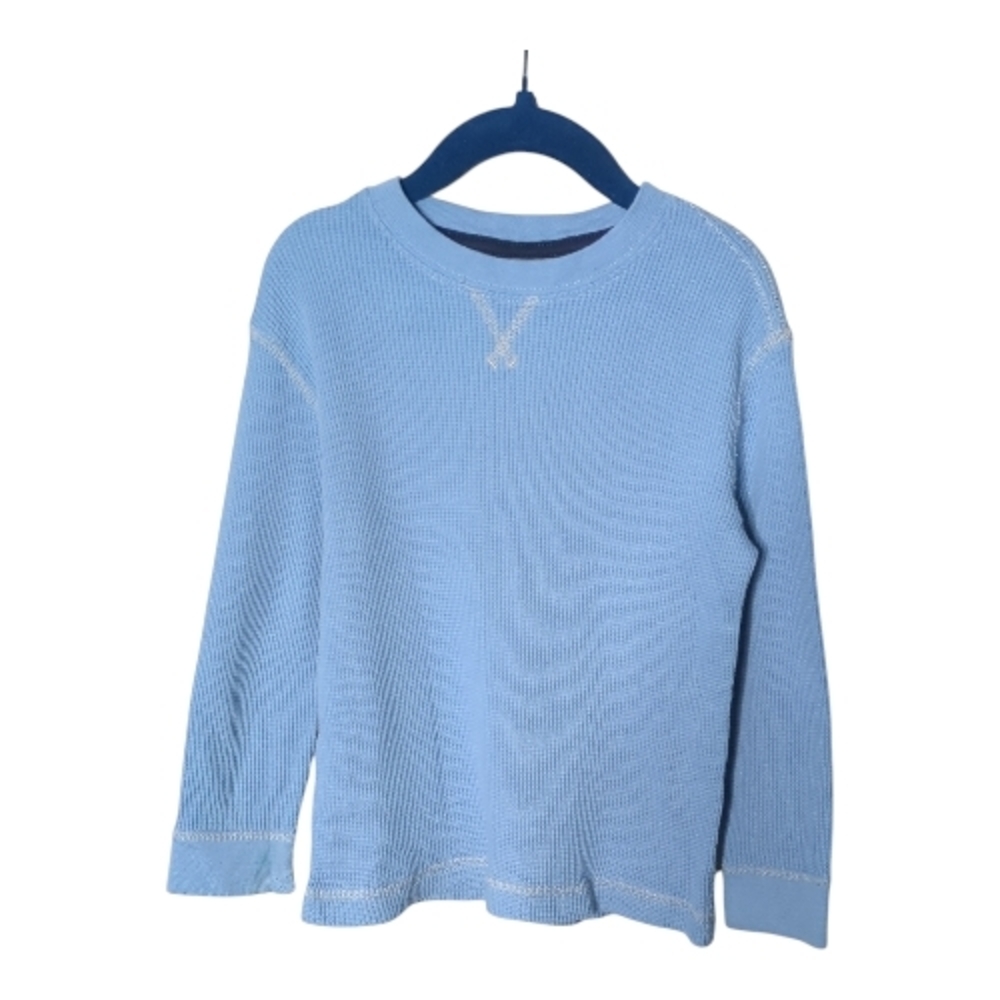 Hanna‎ Andersson Light Blue Waffle Knit Long Sleeve Shirt Size 4 (100cm)